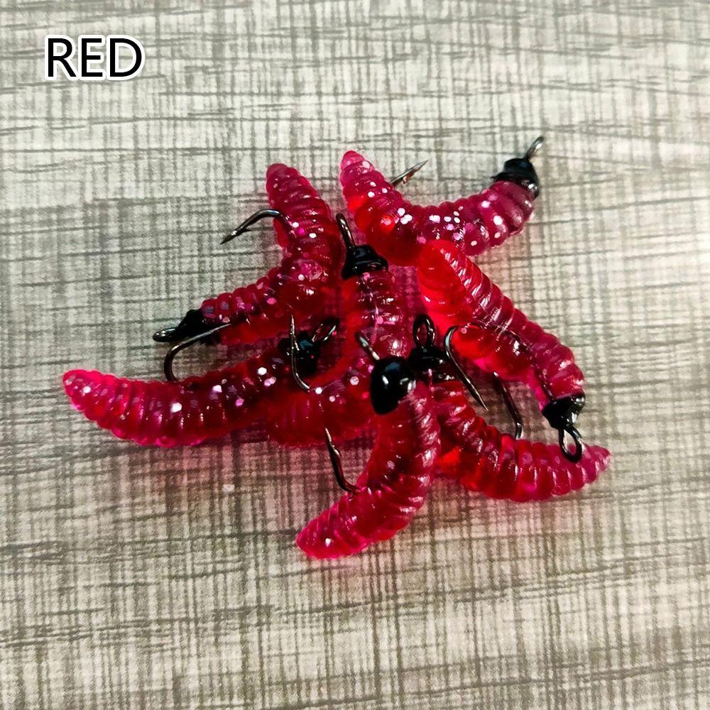 Toughness 4cm 10# hook Bionics Soft Lures Maggots Shape Tackle Road Asia Bait EarthWorm Bait