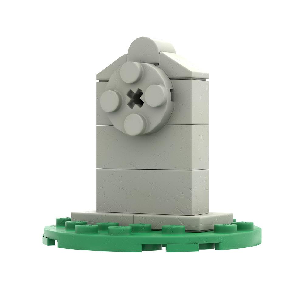 Мелкие Частицы Хэллоуин Кладбище Тыква Сращивание Сборка Забор Дом с Привидениями Сцена Строительный Блок Сделай Сам