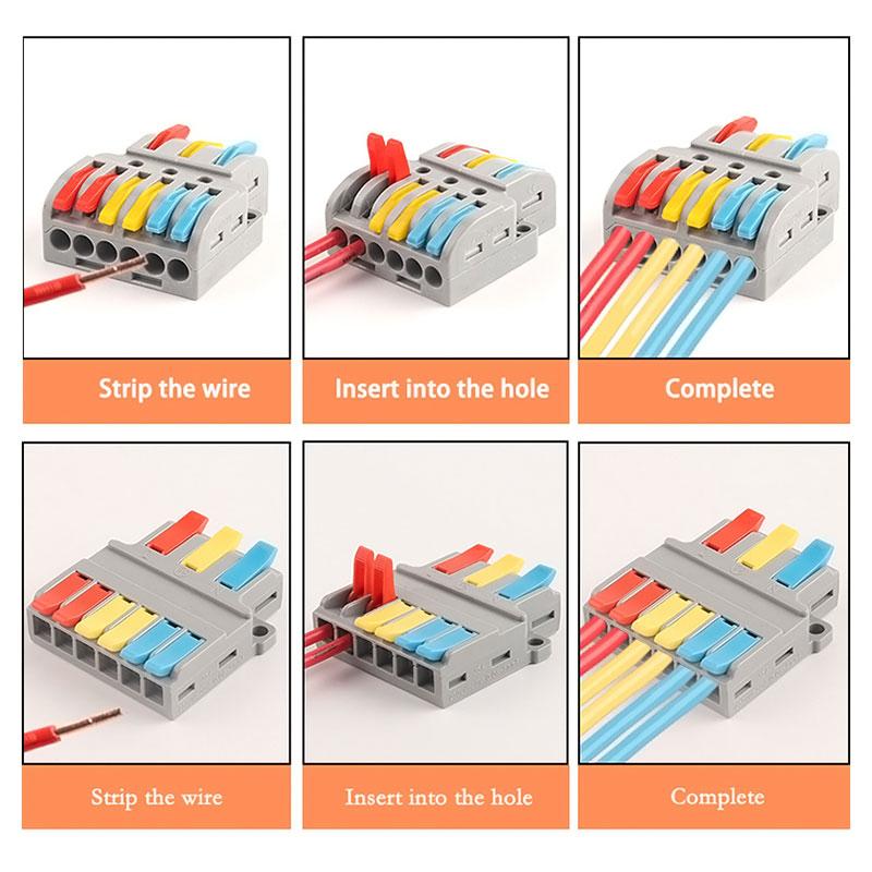 Быстрый разветвитель 2 входа 4/6 выхода 3 входа 6/9 выхода Разъем для проводов Универсальный разъем для проводного кабеля Вставной клеммный блок для проводника