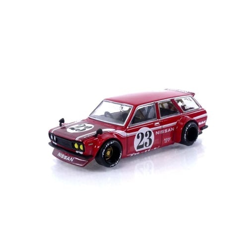 Datsun Kaido 510 Wagon Carbon Fiber V2 Red, Kaido House 1/64 Scale Diecast Model Car, True Scale Miniature, KHMG063