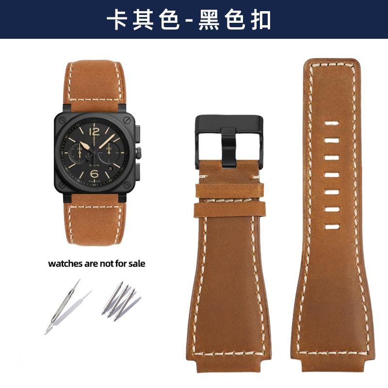 Для ремешка часов Bell&Ross BR мужской ремень для часов BR01 BR03 Кожаный ремешок для часов браслет Bell Ross 35X24 мм выпуклый интерфейс для мужчин