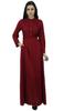 Bimba Women's Long Sleeve Maxi Mandarin Collar Plain Jilbab Dress With