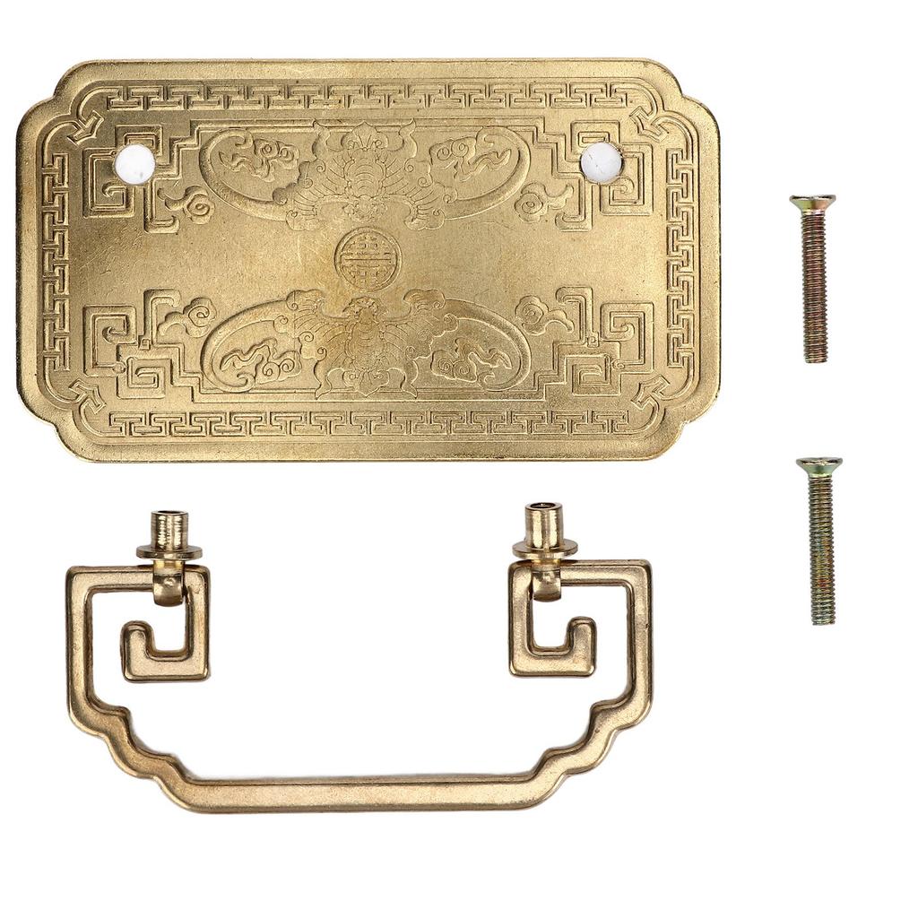 Antique Drawer Handle Tetragonal Bat Handle Antique Chinese Retro Style Drawer Pulls with 2 Screws