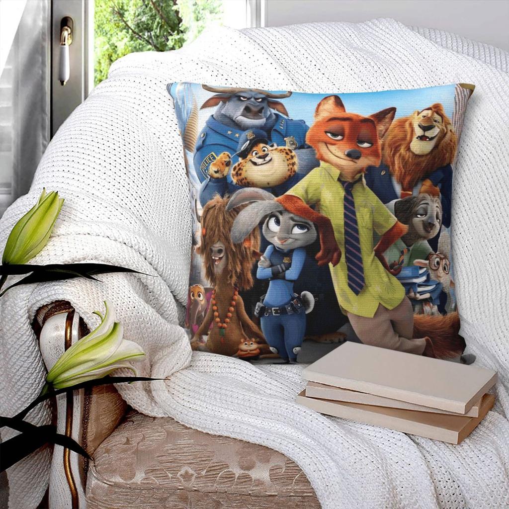 Наволочка с анимационным персонажем Зверополиса для дивана, кровати, автокресла, для теплого домашнего декора с принтом, наволочка из дышащего материала