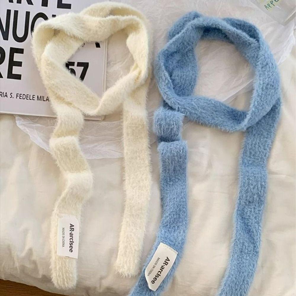 Harajuku Wool Shawl Y2K Long Narrow Scarves All-match Knitted Scarf Autumn/Winter