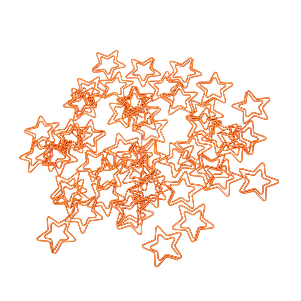 50Pcs Fancy Paperclips 5 Pointed Star Style Metal Widely Applicable Cute Paper Clips for Off