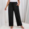 Женские однотонные широкие штаны для йоги больших размеров, свободные повседневные спортивные штаны с карманами и завязками