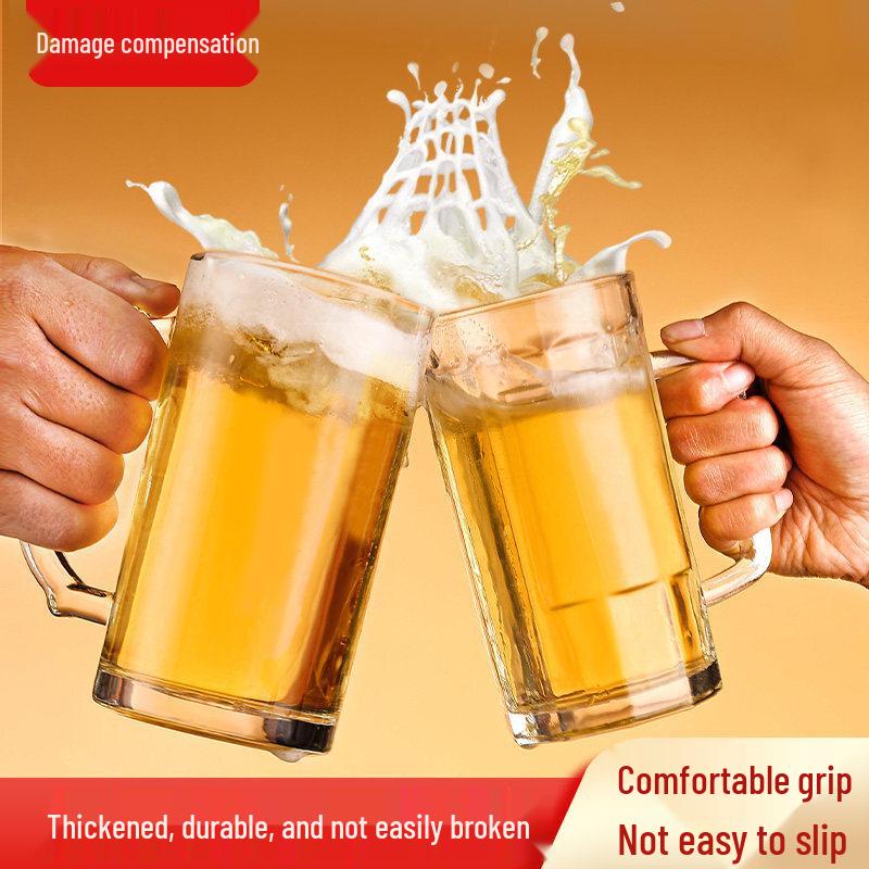 ZISIZ Large Capacity Handmade Glass Beer Mug