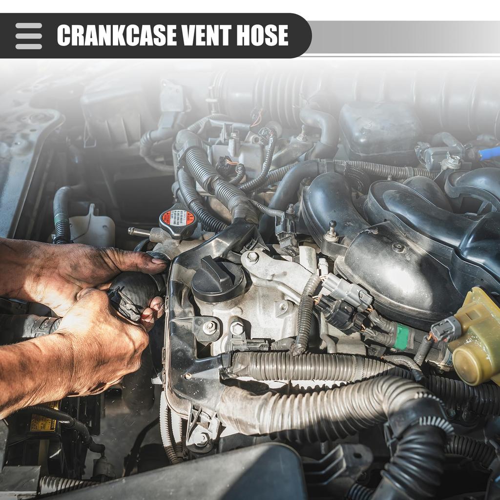 Motoforti Crankcase Vent Hose Tube, PC-V Valve Hose for Mini Cooper 1.6L 2007-2012, Plastic, Part Numbers 11157605186/11157565449, Black