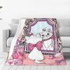 Marie Cat Blanket Warm Aesthetic Plush Throw Blanket For Bedroom Airplane Travel Flannel Bedspread Bed Cover