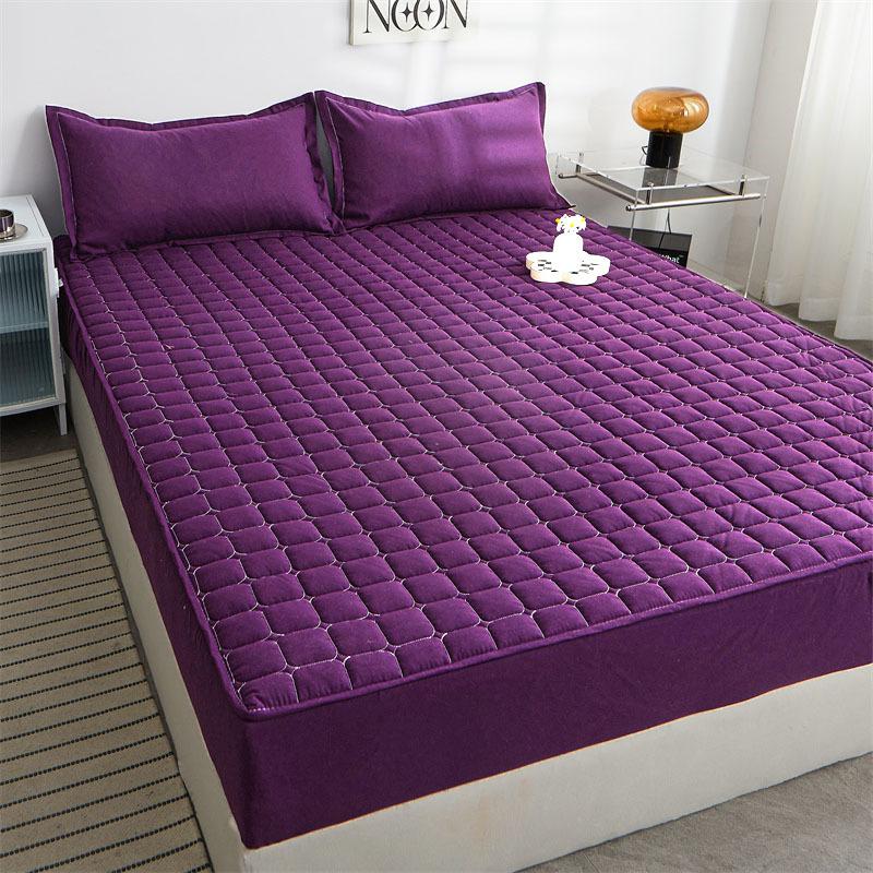 3 PCS Non-slip Sheet 7 Colors Solid Color Cotton Soft Sheet Mattress Cover Elastic Sheet Mattress Cover