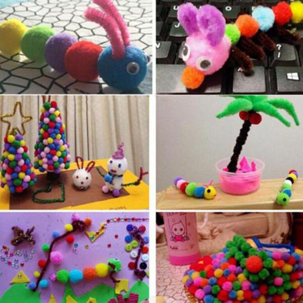 Learning Educational Plush Craft Pompoms DIY Sewing Craft Fluffy Poms Decorations Soft Fluffy Balls