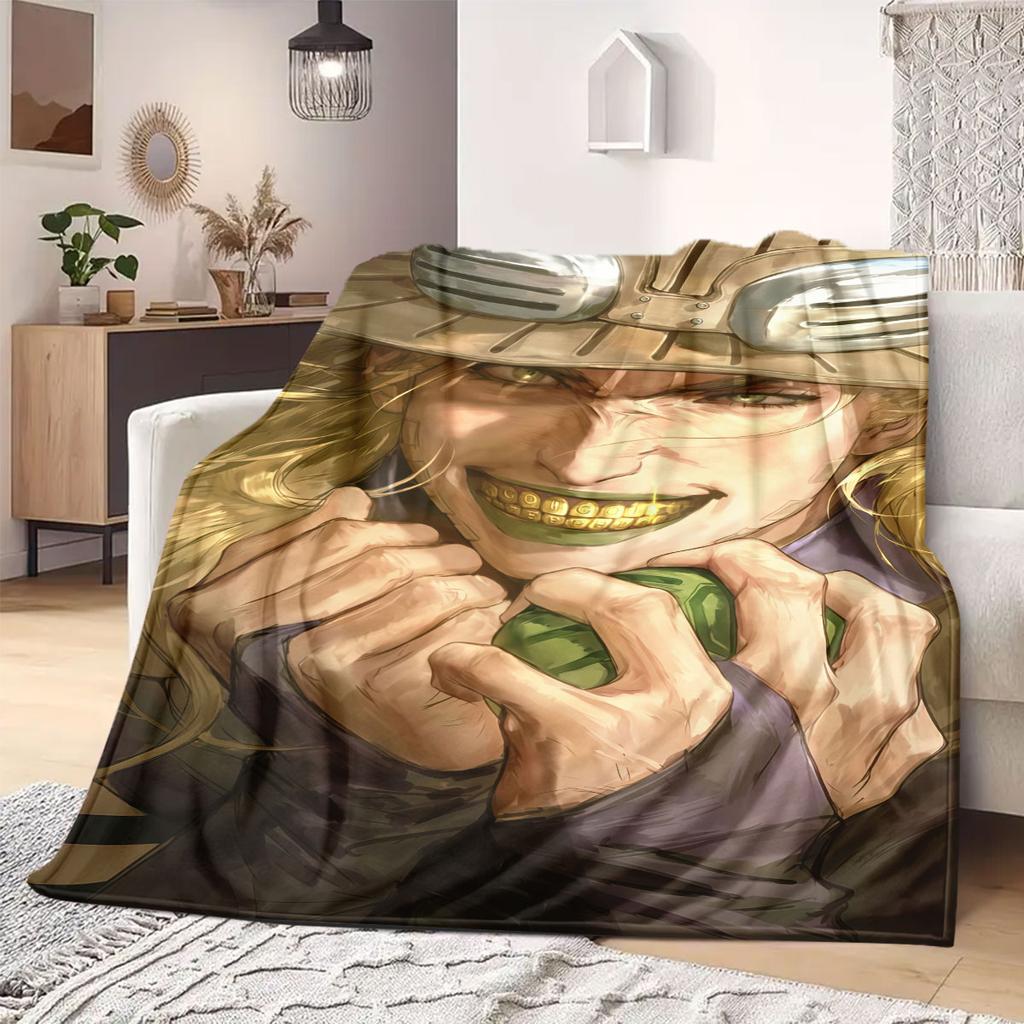 JOJO anime Flannel Blanket Warm,Comfortable,Suitable for Bedrooms,Sofas,Beds,Chairs,Picnics,Travel
