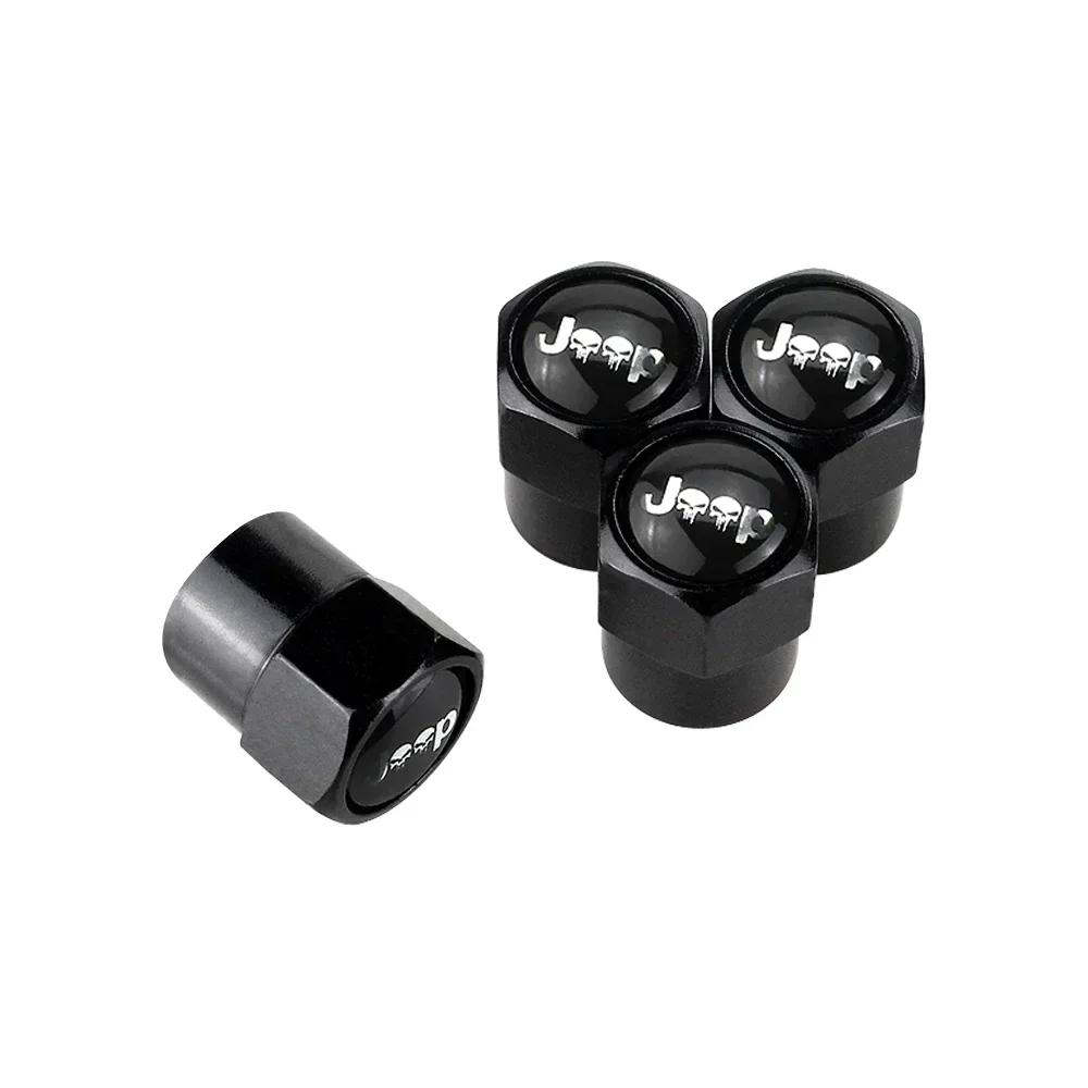 For Jeep Alloy Dust-Proof Car Wheel Valve Stem Caps for Jeep Grand Cherokee Commander Wrangler Jk TJ JL Liberty Patriot Compa