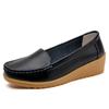 Women Shoes New Leather Flat Shoes Slip On Women Loafers With Wedge Heels Casual Flats Mujeres Moccasins Female