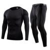 [Muxuryee] Men's Sports Innerwear, Top and Bottom Set, Long Sleeve, Sports Tights, Compression Wear, Undershirt, Spats, Compression Shirt, Cold