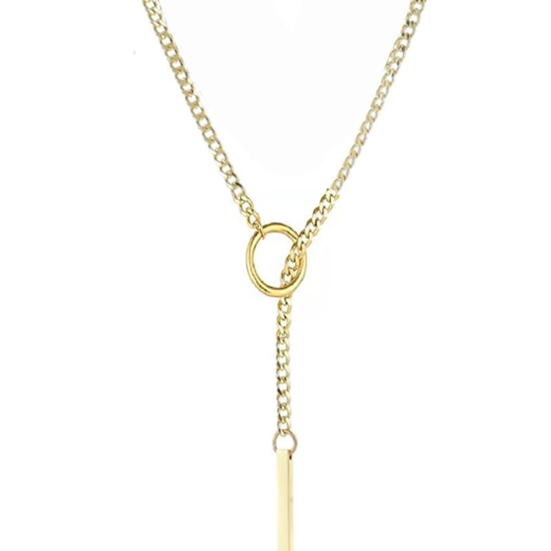 Colorful Love Double-layer Necklace, Niche Style Y-chain Collarbone Chain, Stainless Steel Does Not Fade