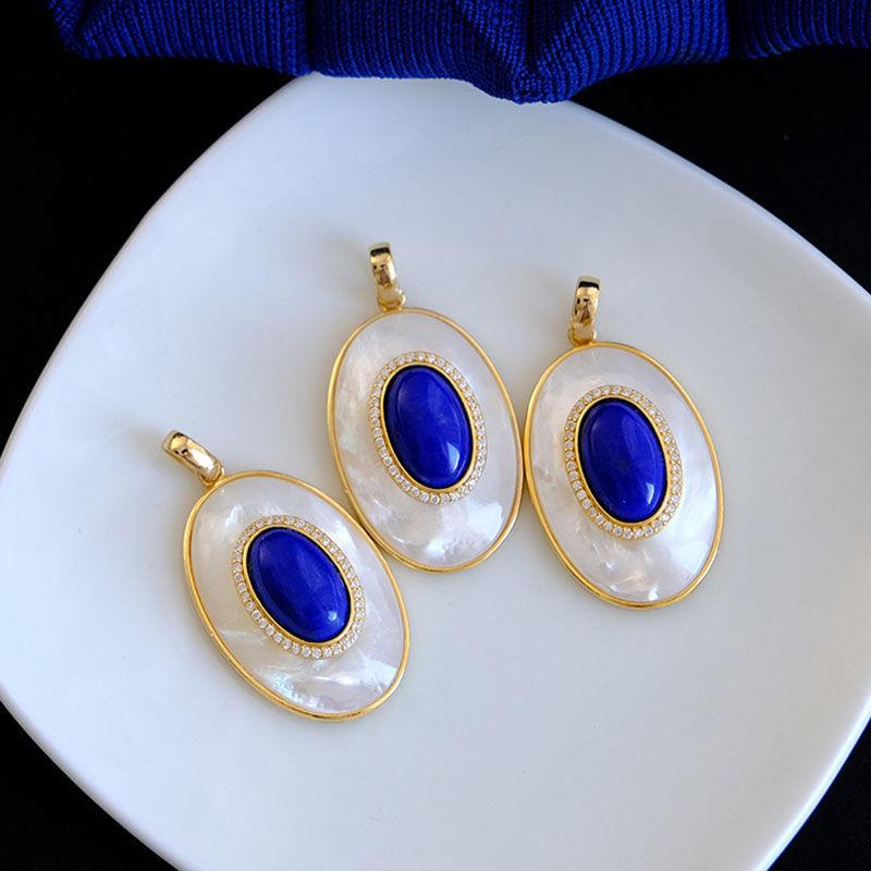 Дизайнерское новое ожерелье из искусственного рябчика с лазуритом, винтажные серьги из жемчуга для женщин, высококачественные комплекты ювелирных изделий