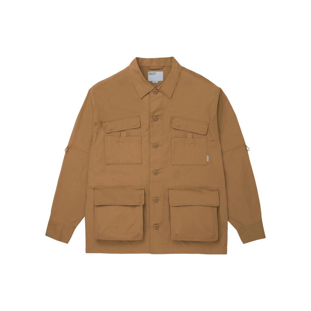 Carhartt WIP Однотонная куртка-рубашка с несколькими карманами и воротником на одной пуговице для мужчин куртки A231025-0F0-XX