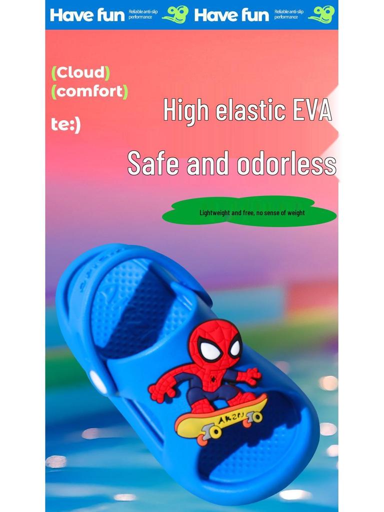 Детские клоги из ЭВА, лето 2025: Нескользящие толстоподошвенные сандалии для мальчиков