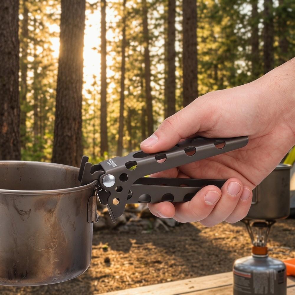 Aluminum Alloy Pot Clamp Portable Pan Grip Handle Durable Pot Gripper Outdoor Cooking