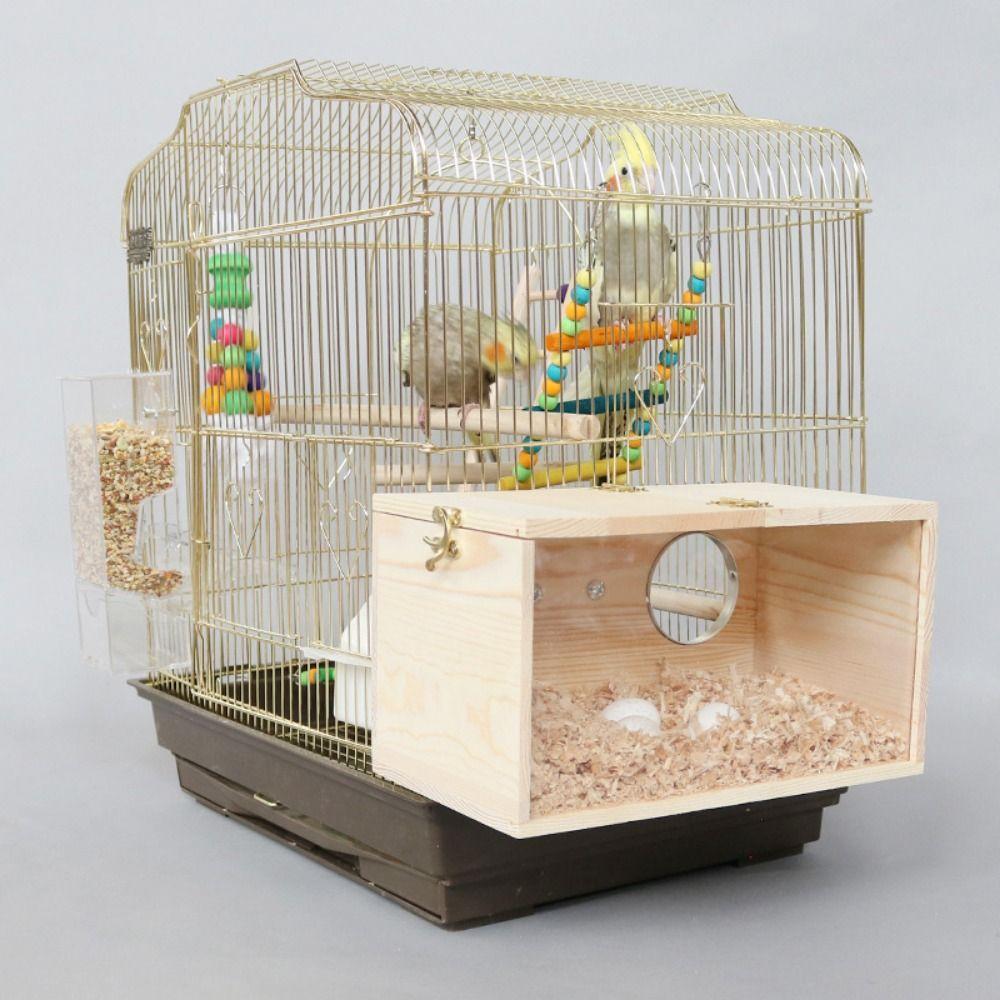 Transparent Window Wooden Parrot House Bird House Nest For Parakeet Cockatiel Chicken