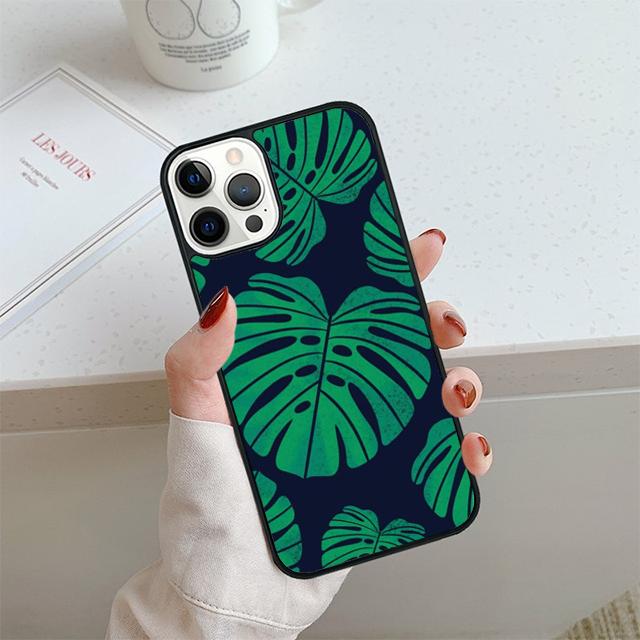 Чехол для телефона с листьями монстеры и цветами пальмы для iPhone 17 Air 14 15 16 13 12 Чехол для Apple 14 15 16 Pro Max Plus