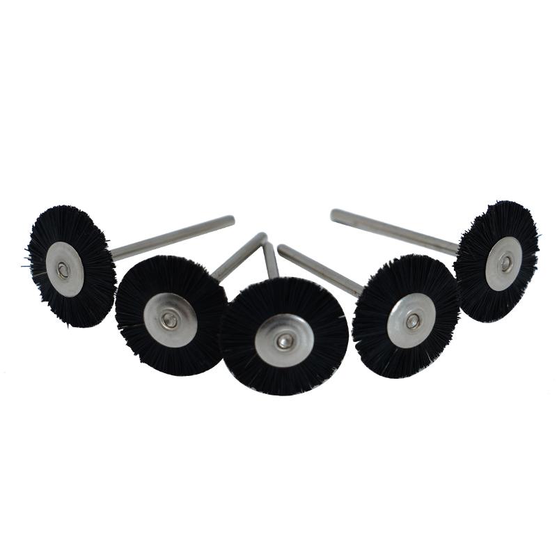 5Pcs Dental Polishing Brush Wheel Flat Grinder Hp Shank Grinding Buffing Dentistry Material Wool Brush Pig Bristle Brush Head