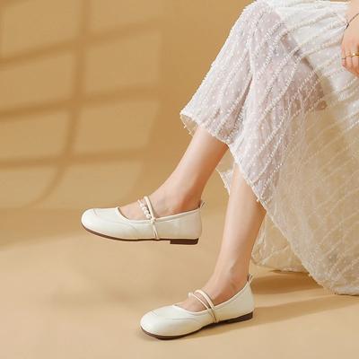 Обувь для женщин 2024 года, брендовые женские туфли на плоской подошве, модные туфли на плоской подошве с бисером, женские туфли на плоской подошве, горячая распродажа, квадратный носок, плоская подошва, низкий каблук, Zapatos