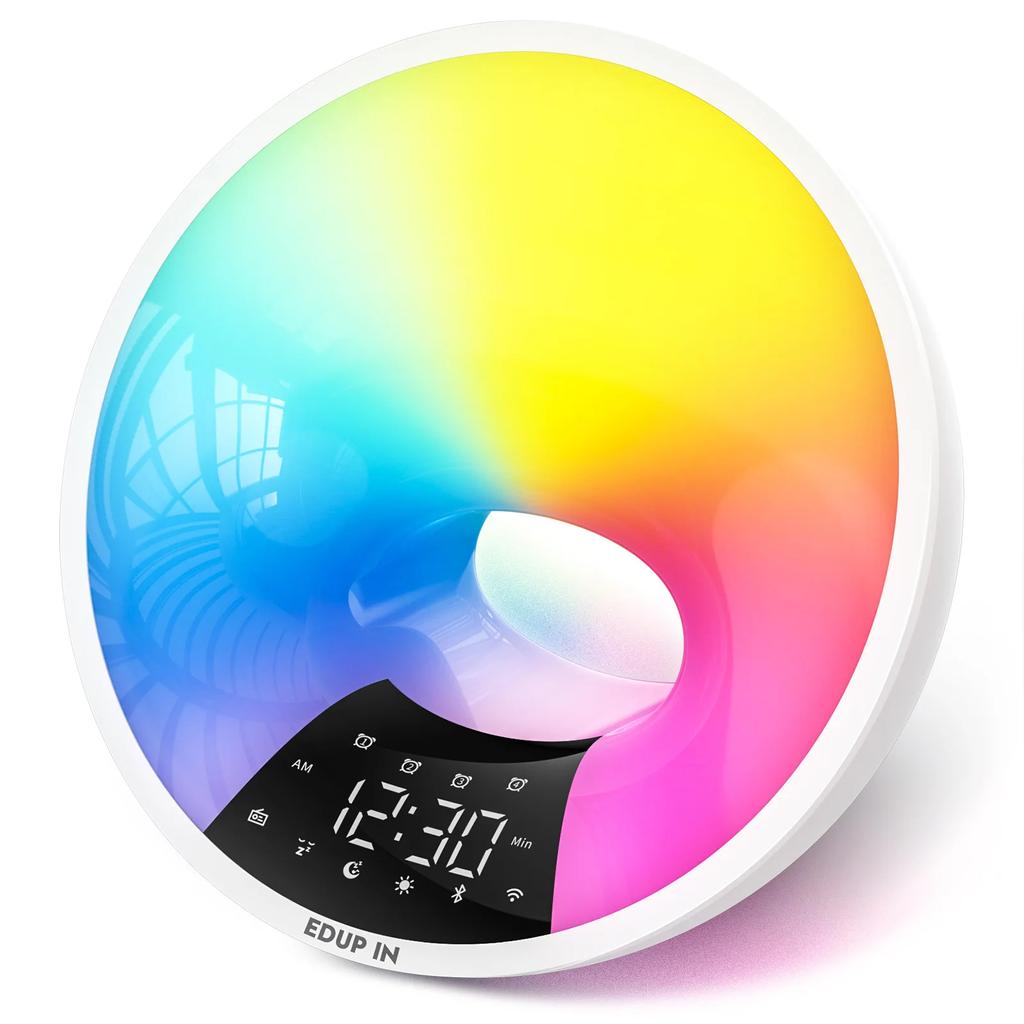 Умное приложение Wake Up Clock Light WiFi Graffiti Sunrise Alarm Clock Simulation Двойной будильник FM-радио Регулируемая яркость Bluetooth