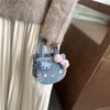 Новая Джинсовая Мультяшная Сумка-Клатч с Лицом Кошки Нишевая Сумка Через Плечо Мини Женская Сумка Аниме Милая Плечевая Сумка-Тоут Универсальная Сумка Через Плечо