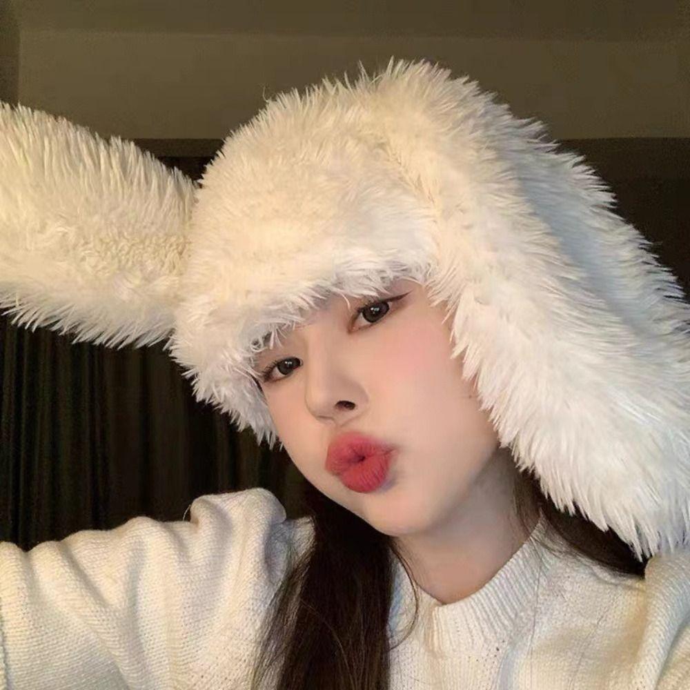 Rabbit Bunny Ears Warmer Photo Props Beanies Cap Long Rabbit Ears Hat Girls Beanie Winter Hat