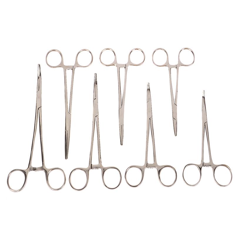 12.5/14/16/18 см Изогнутоносые/Прямые Изогнутые Ножницы-Пинцеты из Нержавеющей Стали с Блокировкой, Зажимные Пинцеты, Гемостатические Зажимы