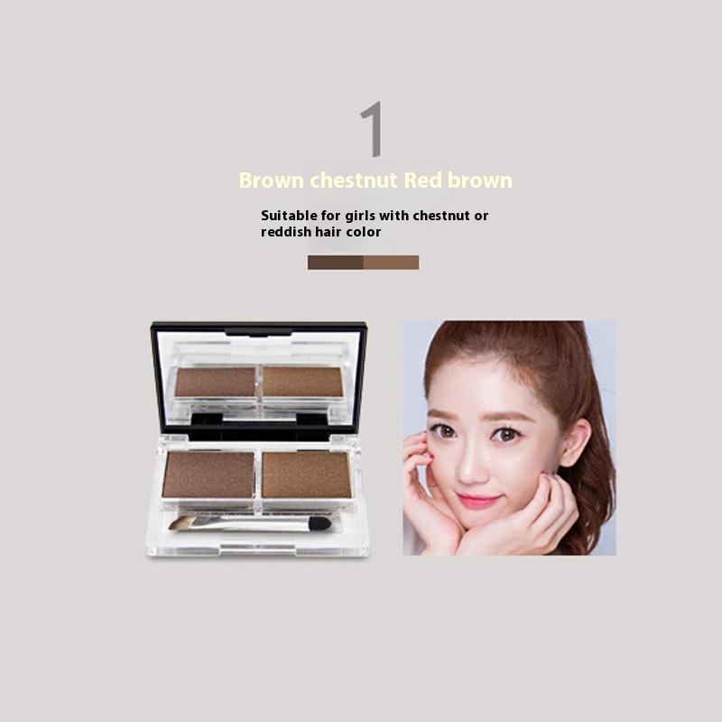 Макияж Натуральная двухцветная пудра для бровей Двухцветная градиентная пудра для бровей Тени для носа Пудра Легко окрашивается Водостойкая Не растекается