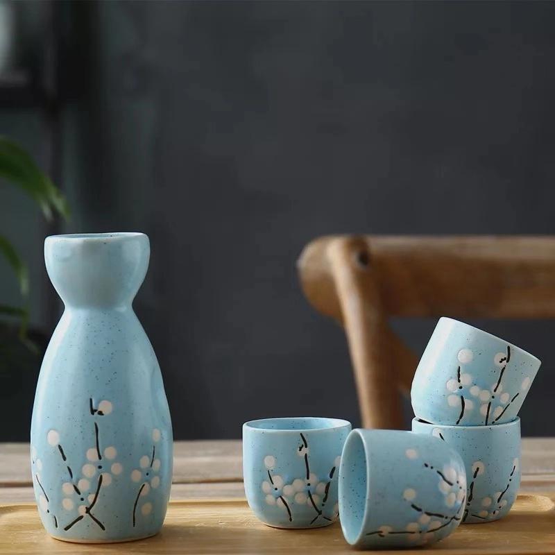 5 шт./компл., японская керамическая бутылка для вина Lucky Cat Sake, креативная фляжка Maneki Neko, ликер, спиртные напитки, чашка для вина, посуда для напитков