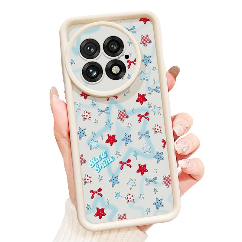 For OnePlus 13 Case Blue Stars Bowknots Pattern Shockproof Bumper Silicone Cover For OnePlus 15 Nord 5 13R 13T 12R 12 11R 5G