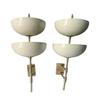 Pair of Reverse-Dome Trophy Sconces White Brass Wall Lights Modern Lighting for Home Décor Bathroom ,Vanity, Kitchen