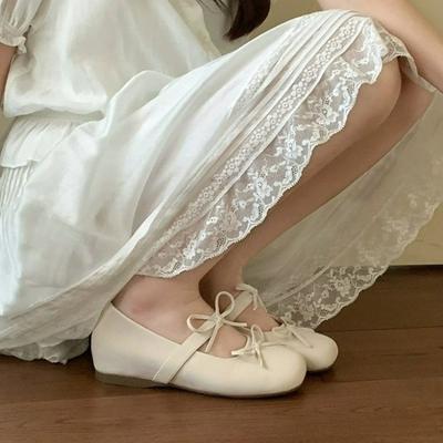 Модная французская винтажная обувь-лодочки с бантом на скрытой платформе, женская, новая коллекция весна 2025