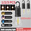 1-3Pcs Portable Camping Light 600mAh 54mm/57mm/62mm Hook Emergency Light Type-C Charging Lantern Waterproof for BBQ Exploring