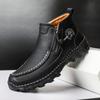 Мужские кожаные ботинки на молнии с высоким берцем, повседневные туфли 39-48