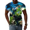 Летние модные футболки с рисунком морской рыбы, мужские повседневные футболки с трендовым принтом, футболки с короткими рукавами и рисунком подводного мира, топ