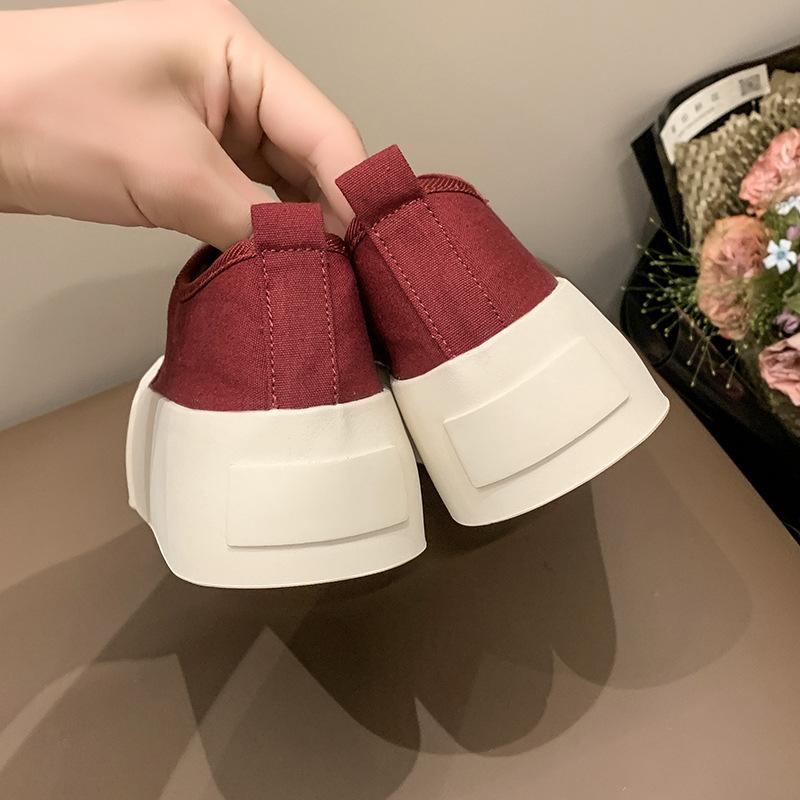 Ретро популярная универсальная юбка на платформе парусиновые туфли женские новинка 2025 года летние легкие увеличивающие рост повседневные туфли для доски