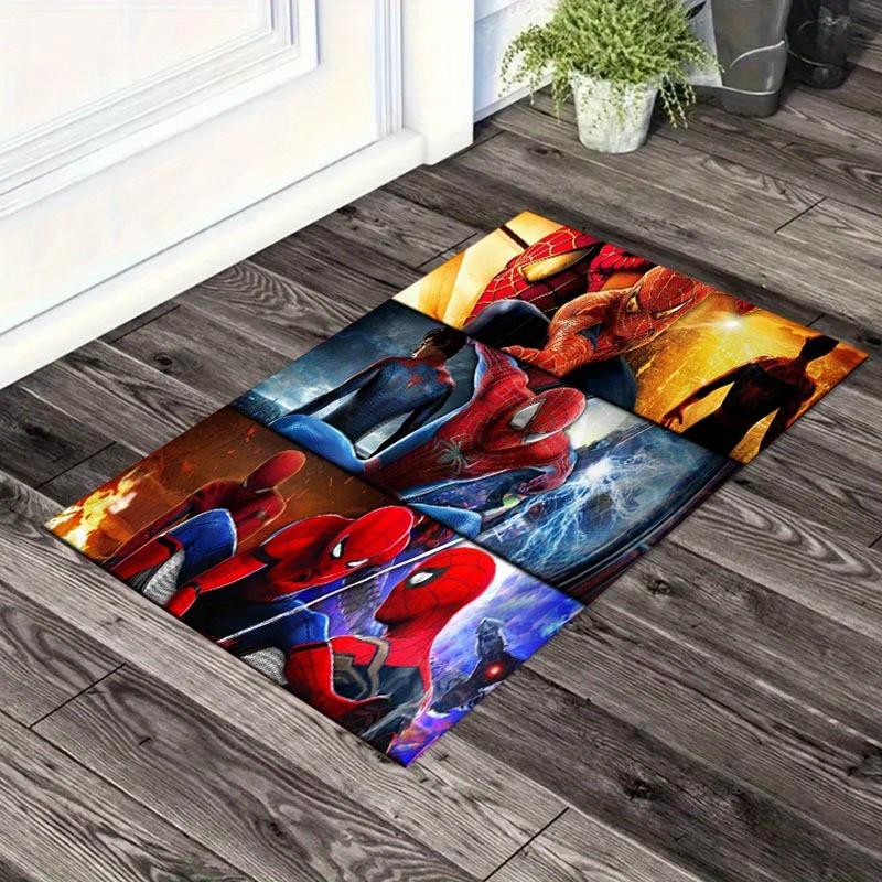 1pc Spider-Man Pattern Area Rug Soft Flannel Floor Mat for Living Room, Office, Bedroom, Outdoor and Camping, Sofa Coffee Table Floor Mat, D