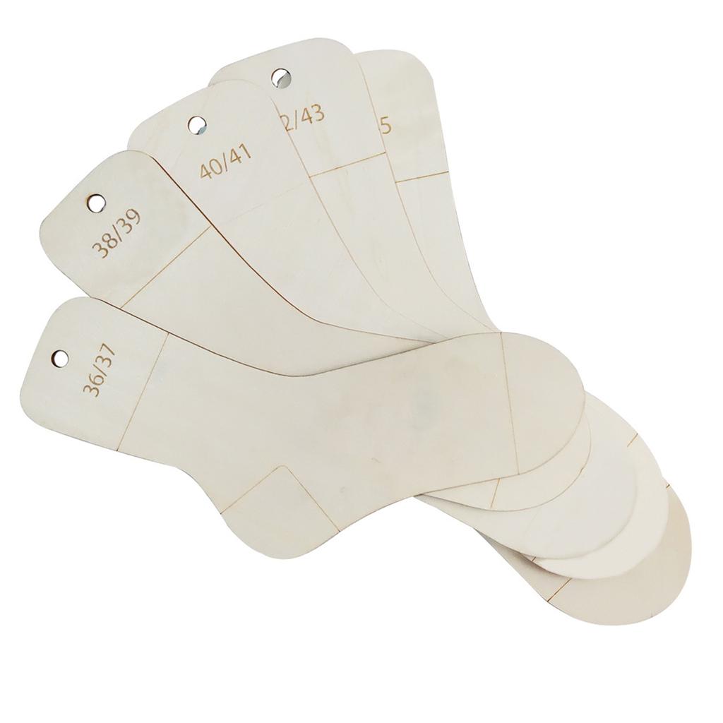 5 Pcs Sock Boards Set Wood Socks Template Knitting Aid Socks Knitting Stencils Socks Knitting Chart for Craft Hobbyist