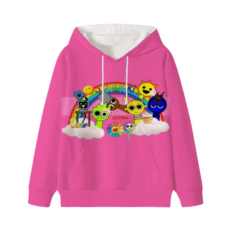 Sprunki Incredibox Hoodie Cartoon Game Children's Cute Children Autumn Sweatshirt Manga Clothes Kid Girl Boy Top Hoody Hoodies
