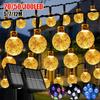 LED Solar String Lights Outdoor 60 Leds Waterproof Crystal Globe Lights with 8 Modes Garden Light for Patio Party Tree Decor