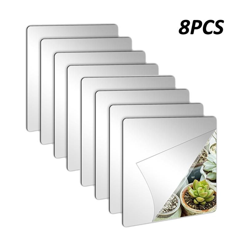 4/8/16 шт. Самоклеящееся акриловое зеркало Зеркало для ванной комнаты и душа для макияжа Зеркало против запотевания Домашнее DIY украшение Плитка Зеркало для бритья Наклейка