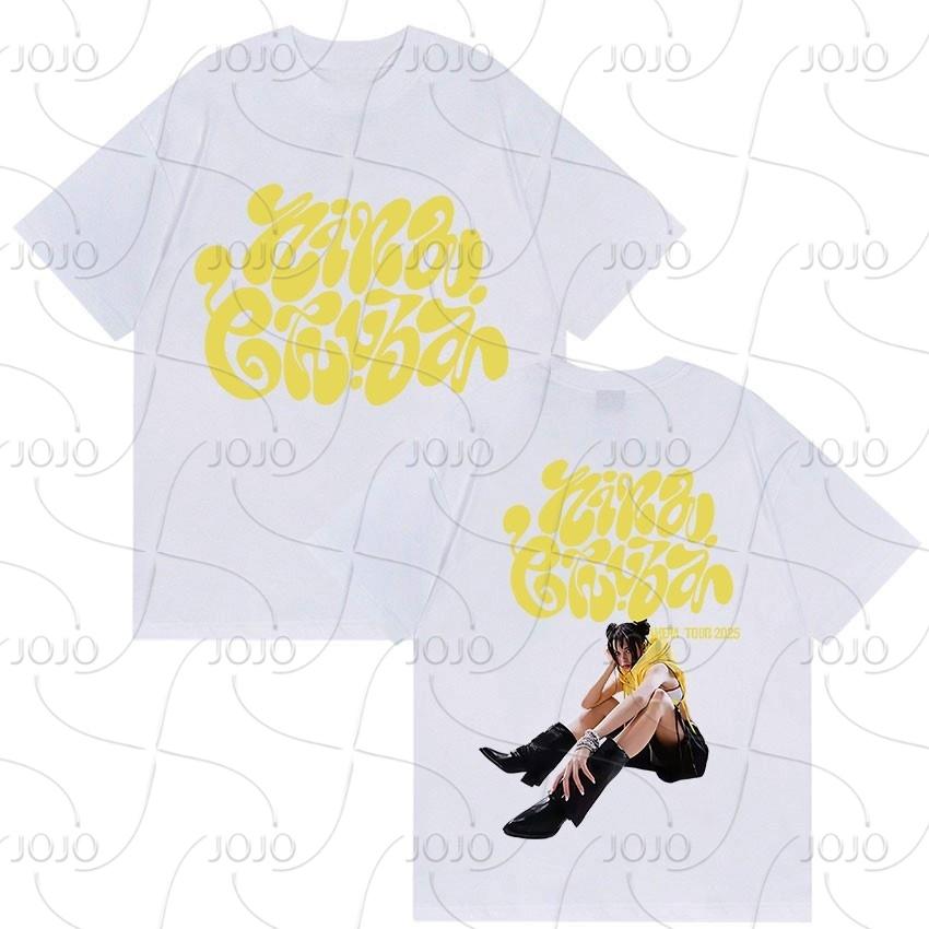 Тур Нины Чубы по альбому 2025 Принтованная футболка Мужская Женская Хип-хоп одежда Футболки с коротким рукавом Ретро мода Футболка оверсайз