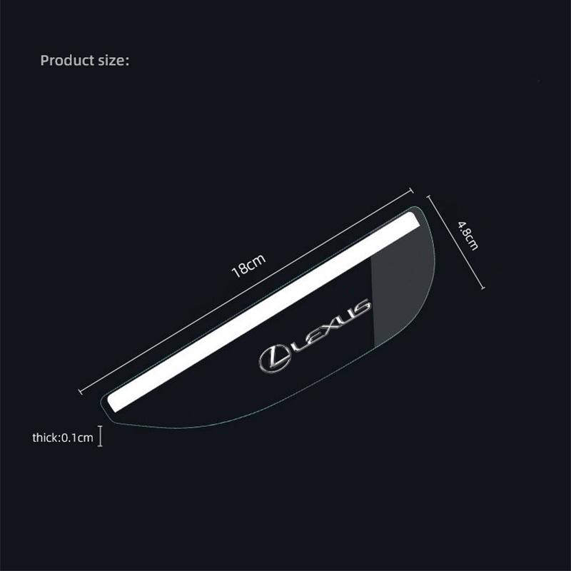 YLK3 2Pcs Car Rearview Mirror Rain Eyebrow Rainproof Cover Sticker For Lexus RX300 GS NX IS250 Ct200h ES300h RX350 LX570 LX600 LX470