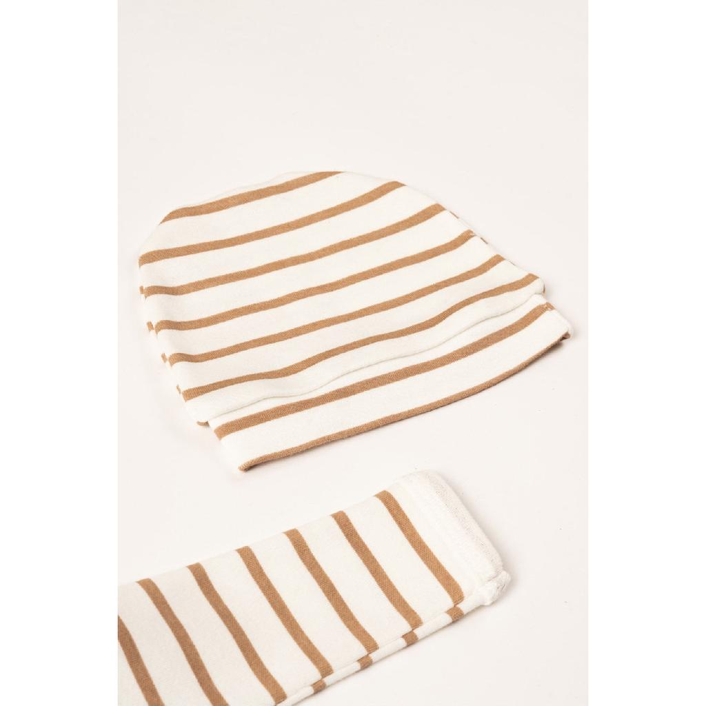 (boxed) Suzene With Teddy Bear Embroidered 100% Cotton Newborn Clothes 5-piece Hospital Bodysuit Set